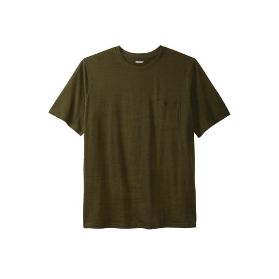 KingSize Men's Big & Tall Shrink-Less Lightweight Pocket Crewneck T-Shirt