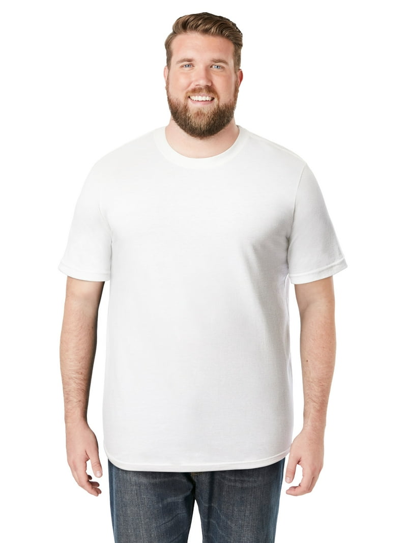 KingSize Men's Big Tall Shrink-Less Lightweight Pocket Crewneck