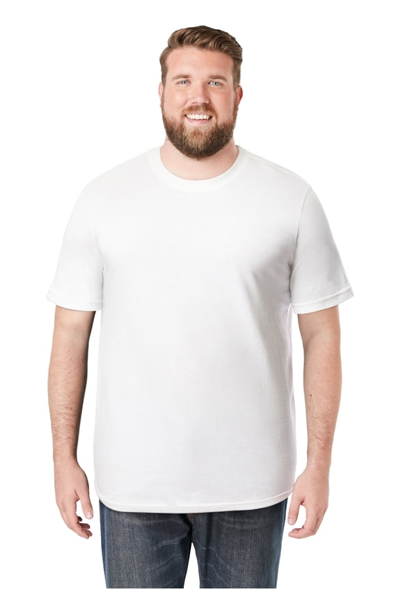 Men's Big & Tall Shrink-Less Lightweight Pocket Crewneck T-Shirt
