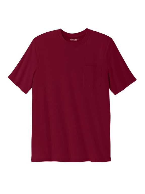 Men's Big & Tall Shrink-Less Lightweight Pocket Crewneck T-Shirt