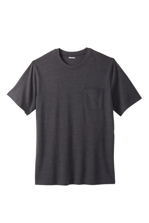 Men's Big & Tall Shrink-Less Lightweight Pocket Crewneck T-Shirt