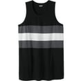thumbnail image 1 of KingSize Men's Big & Tall Shrink-Less Lightweight Tank - 6XL, Black Stripe, 1 of 4