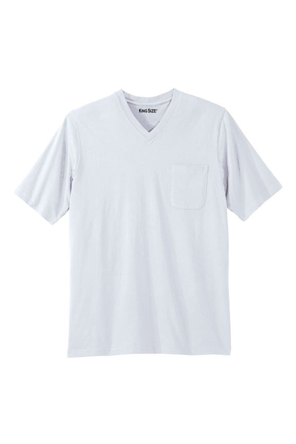 Men's Big & Tall Shrink-Less Lightweight V-Neck Pocket T-Shirt