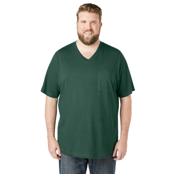 KingSize Men's Big & Tall Shrink-Less Lightweight V-Neck Pocket T-Shirt
