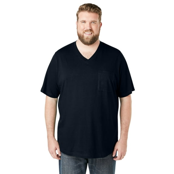 KingSize Men's Big & Tall Shrink-Less Lightweight V-Neck Pocket T-Shirt