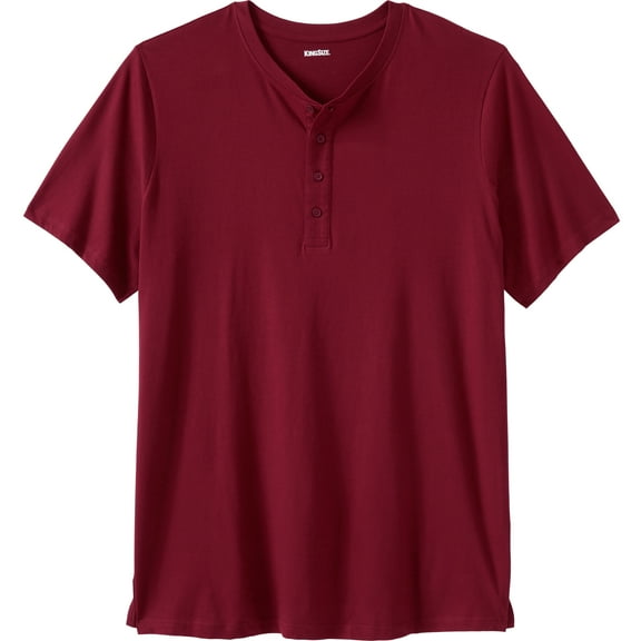 KingSize Men's Big & Tall Shrink-Less Longer Length Lightweight Henley T-Shirt