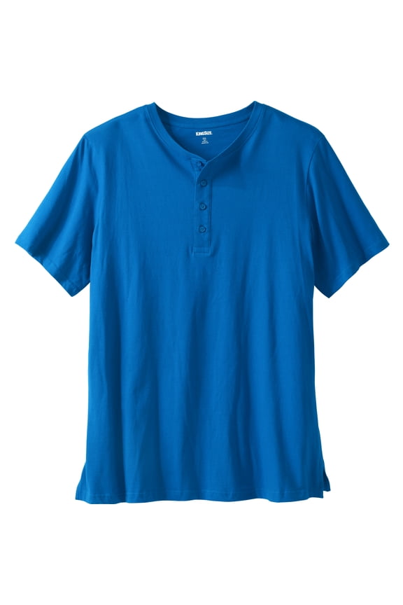 Men's Big & Tall Shrink-Less Longer Length Lightweight Henley T-Shirt