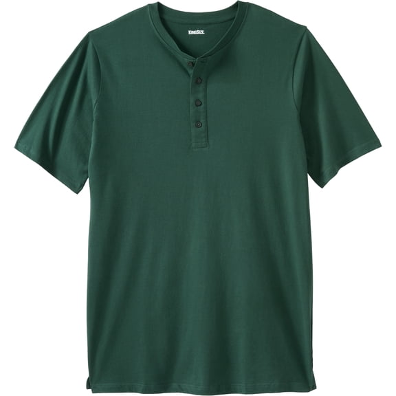 KingSize Men's Big & Tall Shrink-Less Longer Length Lightweight Henley T-Shirt