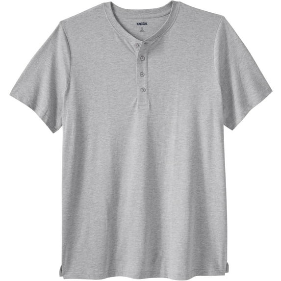 KingSize Men's Big & Tall Shrink-Less Longer Length Lightweight Henley T-Shirt