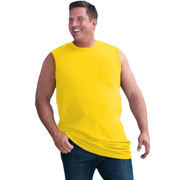 KingSize Men's Big & Tall Shrink-Less Longer-Length Lightweight Muscle Pocket Tee
