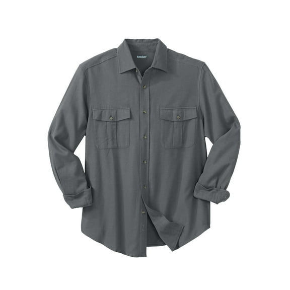 KingSize Men's Big & Tall Signature Solid Flannel Shirt