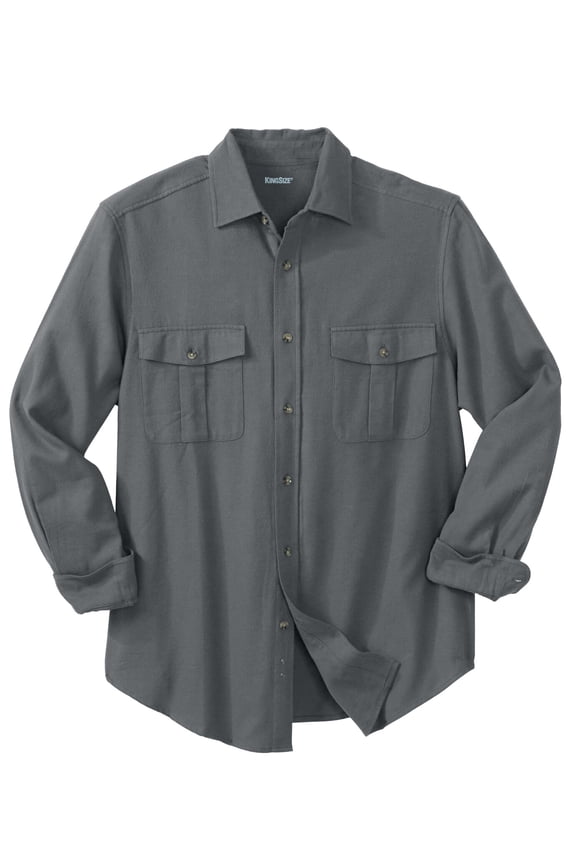 Men's Big & Tall Signature Solid Flannel Shirt