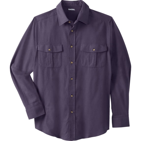 KingSize Men's Big & Tall Signature Solid Flannel Shirt