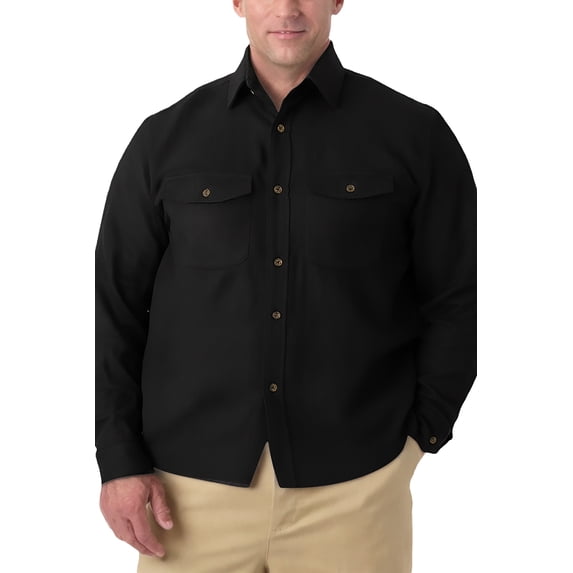 KingSize Men's Big & Tall Signature Solid Flannel Shirt