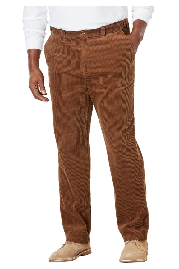 Men's Big & Tall Six-Wale Corduroy Plain Front Pants