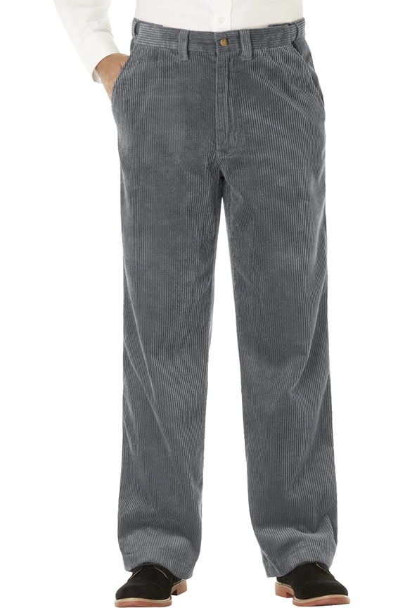 Men's Big & Tall Six-Wale Corduroy Plain Front Pants