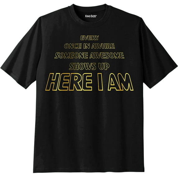KingSize Men's Big & Tall Slogan Graphic T-Shirt - 2XL, Here I Am