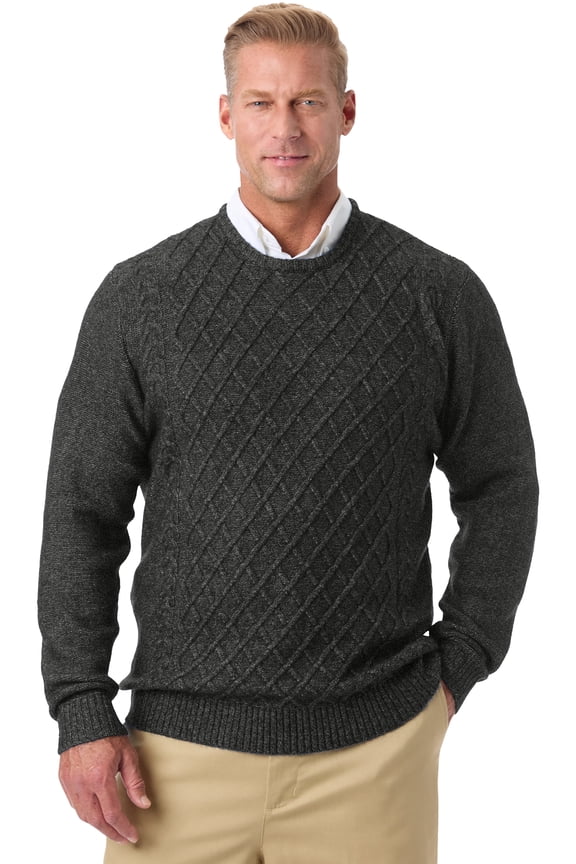 Men's Big & Tall Soft Cable Knit 1/4 Zip Sweater