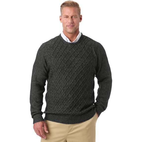 KingSize Men's Big & Tall Soft Cable Knit 1/4 Zip Sweater