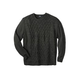 KingSize Men's Big Tall Soft Cable Knit Shawl Collar Cardigan