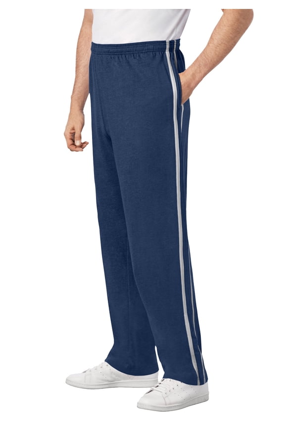 Men's Big & Tall Lightweight Jersey Side-Striped Sweatpants