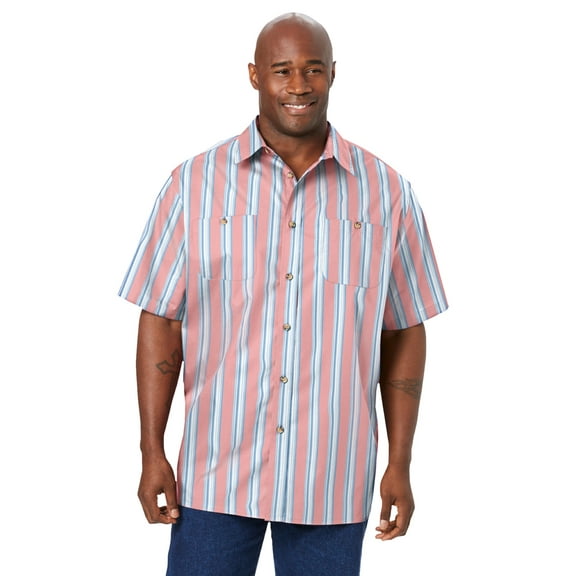 KingSize Men's Big & Tall Wrinkle-Resistant Short Sleeve Button Down