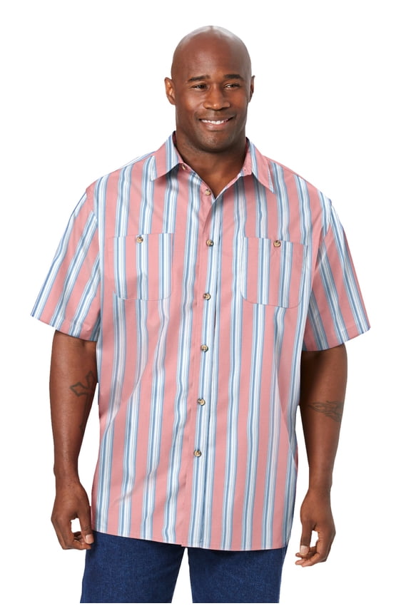 Men's Big & Tall Wrinkle-Resistant Short Sleeve Button Down