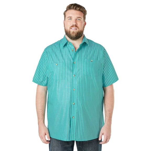 KingSize Men's Big & Tall Wrinkle-Resistant Short Sleeve Button Down