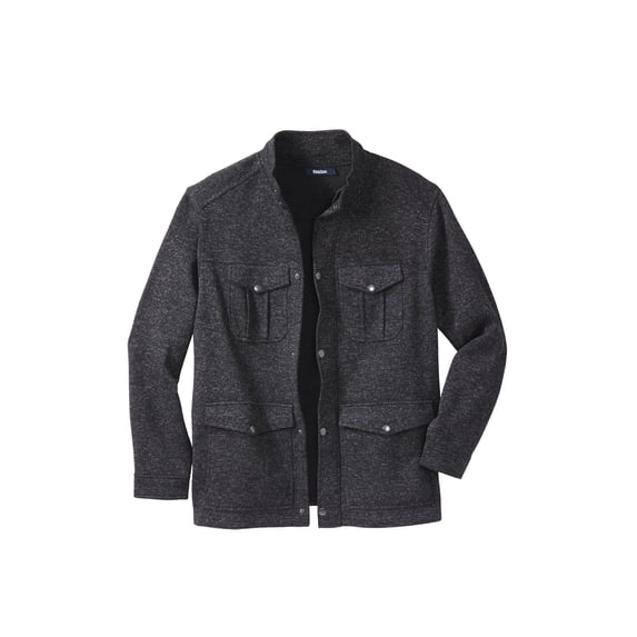 KingSize Men's Big & Tall Sweater Fleece Multi-Pocket Jacket