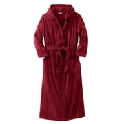 Kingsize Mens Big & Tall Terry Velour Hooded Maxi Robe