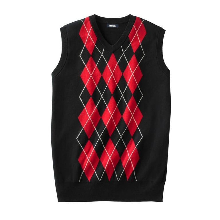 KingSize Men s Big Tall V Neck Argyle Sweater Vest Walmart