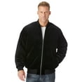 thumbnail image 1 of KingSize Men's Big & Tall Velour Full Zip Bomber Jacket, 1 of 3