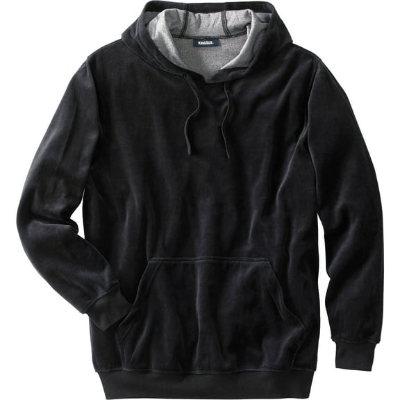 KingSize Men's Big & Tall Velour Long-Sleeve Pullover Hoodie