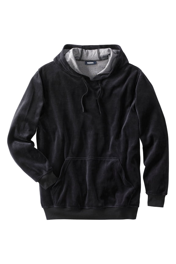 Men's Big & Tall Velour Long-Sleeve Pullover Hoodie