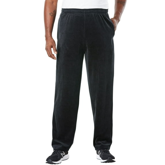 KingSize Men's Big & Tall Velour Open-Bottom Sweatpants
