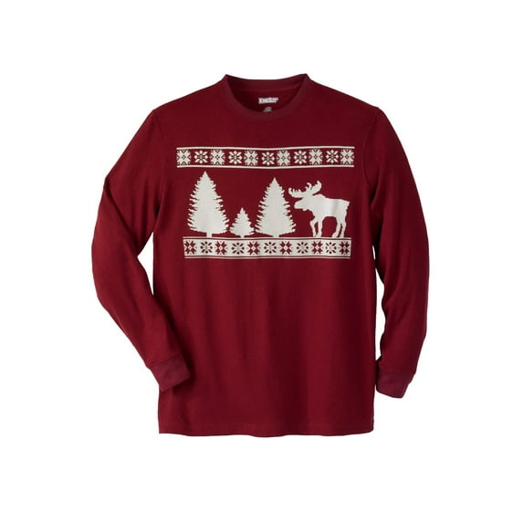 KingSize Men's Big & Tall Waffle-Knit Thermal Crewneck Tee - 2XL, Moose