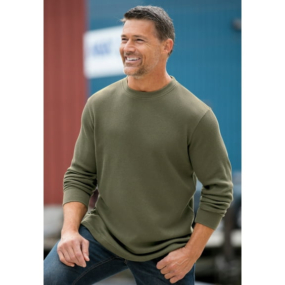 KingSize Men's Big & Tall Waffle-Knit Thermal Crewneck Tee
