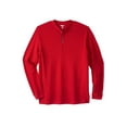 thumbnail image 1 of KingSize Men's Big & Tall Waffle-Knit Thermal Henley Tee - 3XL, Red, 1 of 6