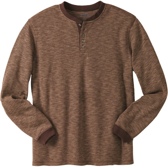 KingSize Men's Big & Tall Waffle-Knit Thermal Henley Tee