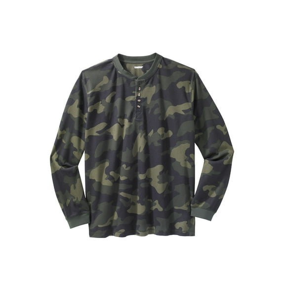 KingSize Men's Big & Tall Waffle-Knit Thermal Henley Tee