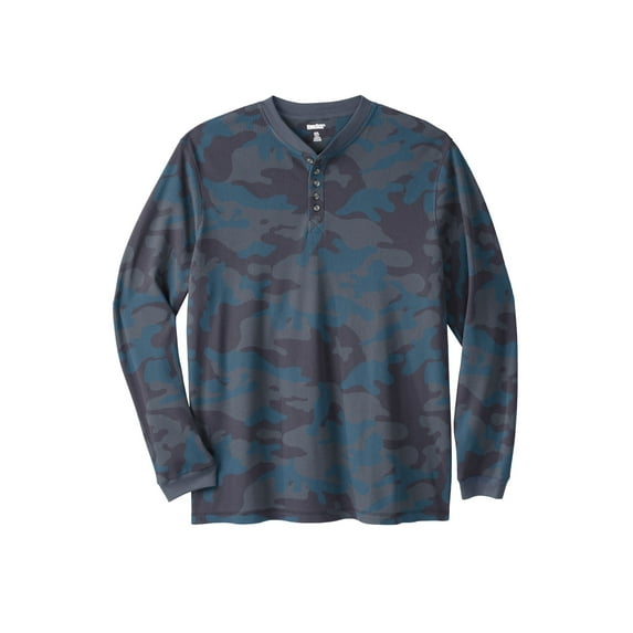 KingSize Men's Big & Tall Waffle-Knit Thermal Henley Tee