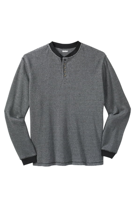 Men's Big & Tall Waffle-Knit Thermal Henley Tee