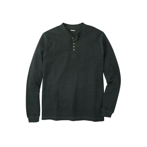 KingSize Men's Big & Tall Waffle-Knit Thermal Henley Tee