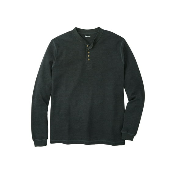 KingSize Men's Big & Tall Waffle-Knit Thermal Henley Tee