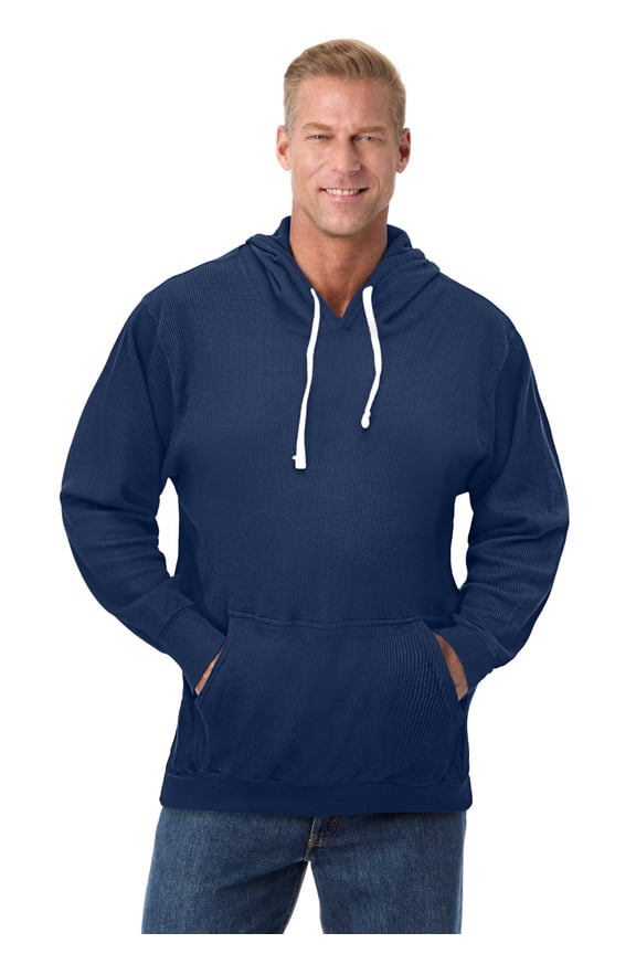 Men's Big & Tall Waffle-Knit Thermal Hoodie