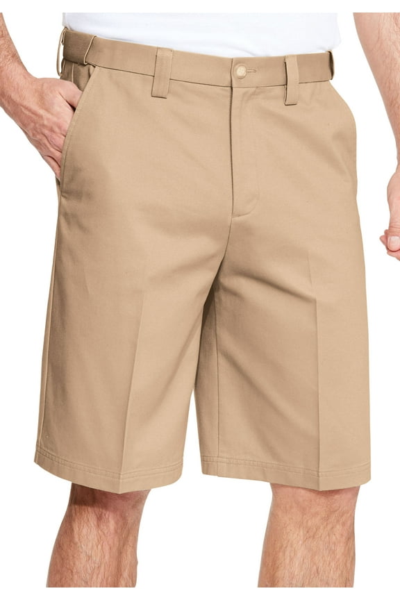 Men's Big & Tall Wrinkle-Free Expandable Waist Plain Front Shorts