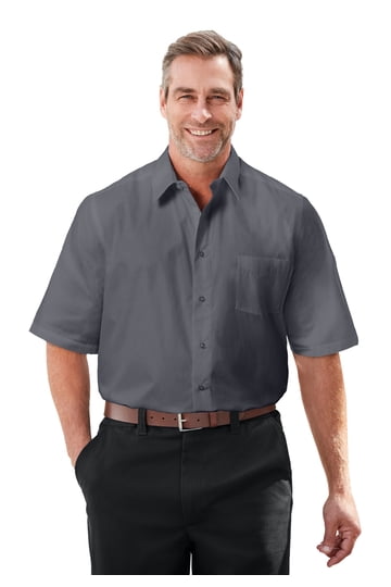 walmart dress shirts big and tall Brnmxoke Men's Dress Shirt Big and Tall Long Sleeve Flex Collar Formal Shirt  Regular Fit Stretch Solid Color Business Casual Button Down Shirts