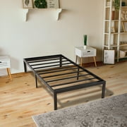 KingSo Metal with Storage Platform Bed Frame, Twin, Black