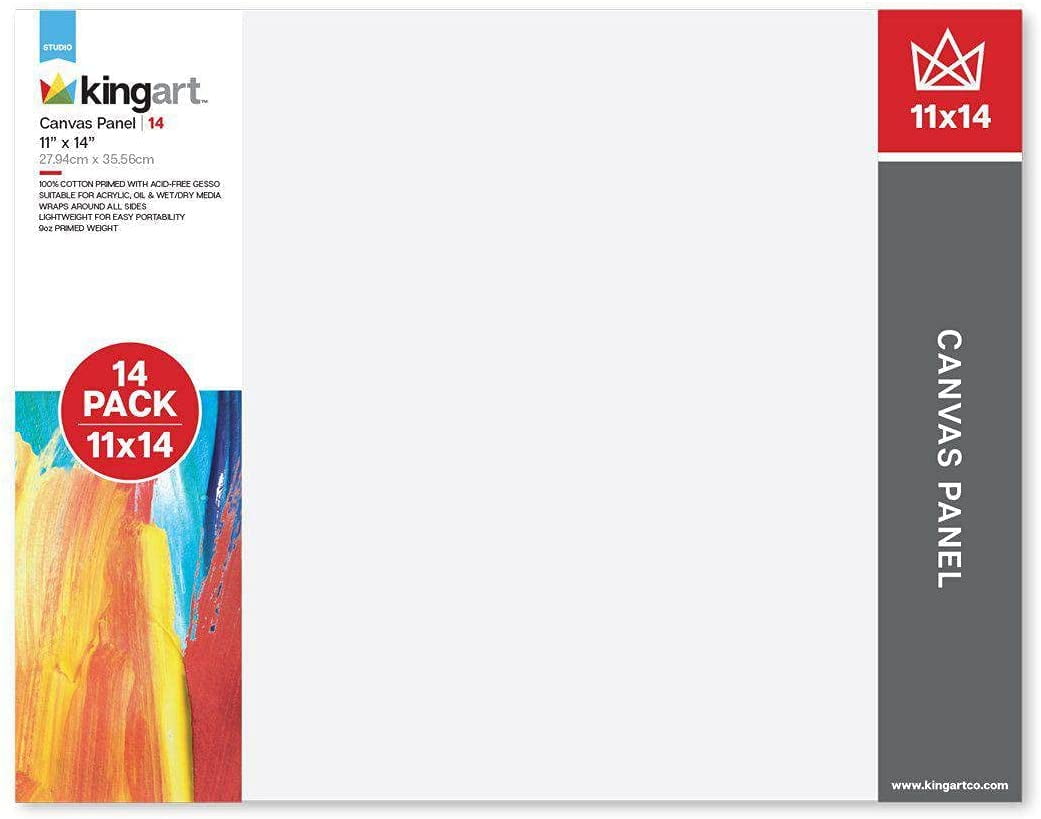 Kingart Canvas Panels, 11" x 14", 14-Pack, Blank Art Painting Set for ...