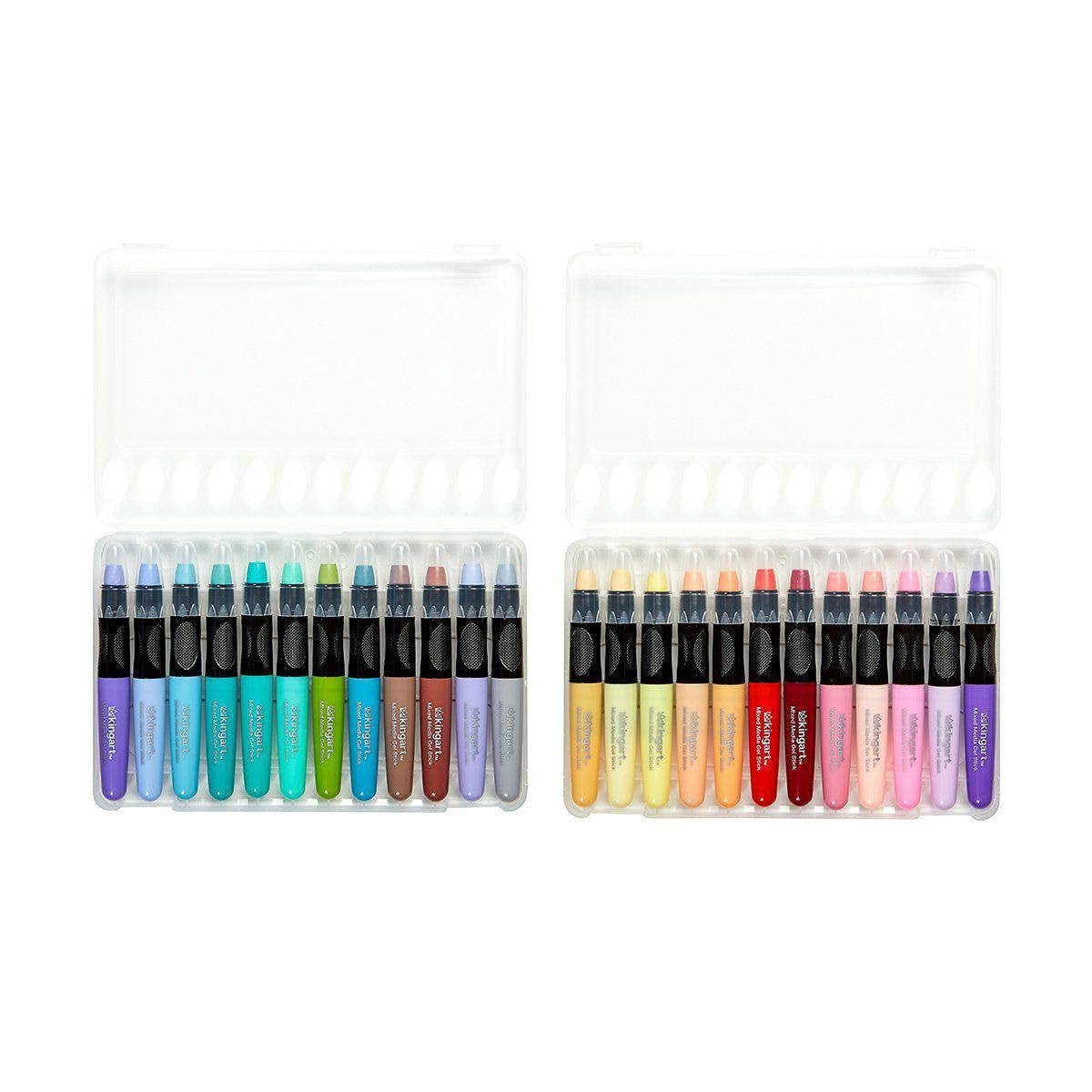 マイクロカレントスティック Kingart Gel Stick Artist Crayons, 24 Unique Pastel Colors, Smooth